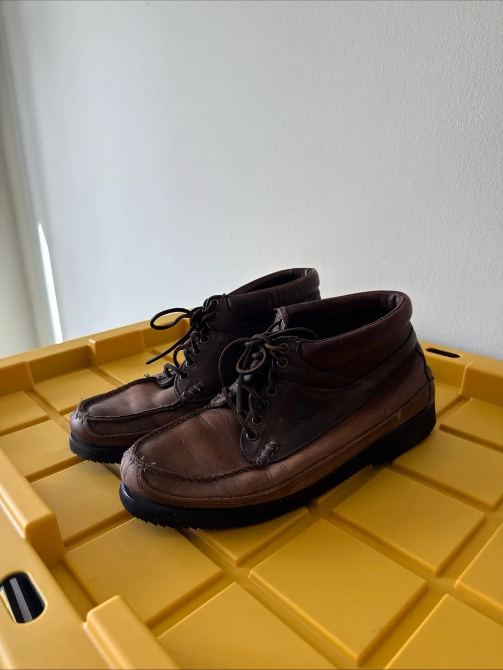 Vintage Timberland Men’s 10M Brown Leather Boots Made in USA Vibram Sole